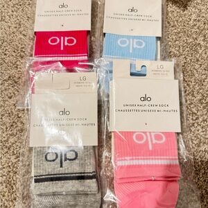 ALO Yoga Athletic Socks - Red, Blue, Gray, Pink